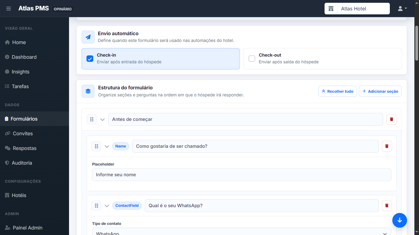 Customização de formulário