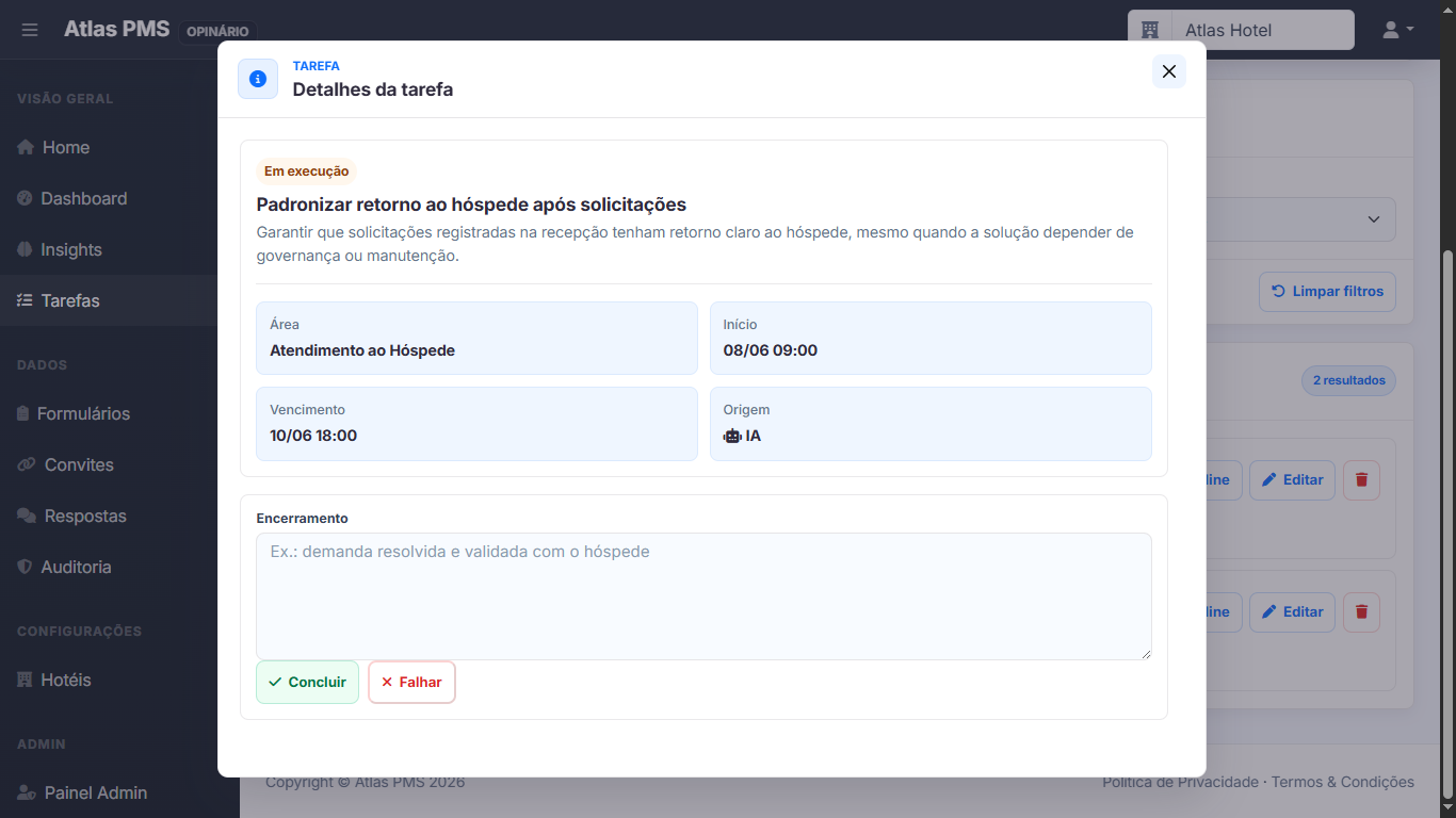 Detalhe de tarefa