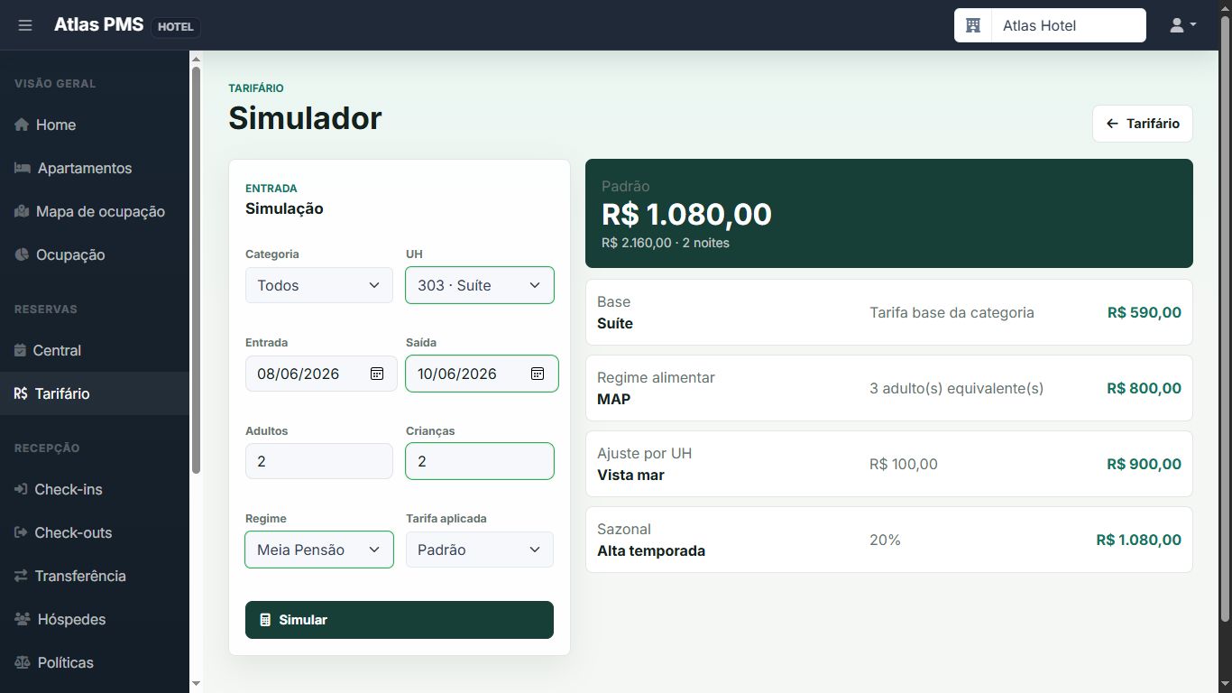 Simulador tarifário